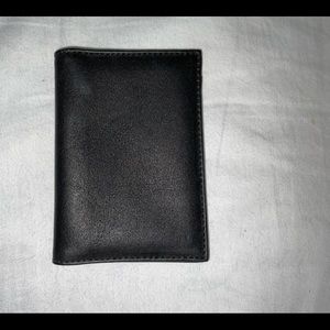 COLE HAAN Black Leather Card Wallet 6 Pocket Used
